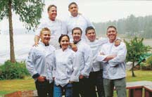 STEELHEAD ON THE MENU: A team of chefs from the Cactus Club visited the fish farm recently, and prepared a dinner for the West Coast crew.